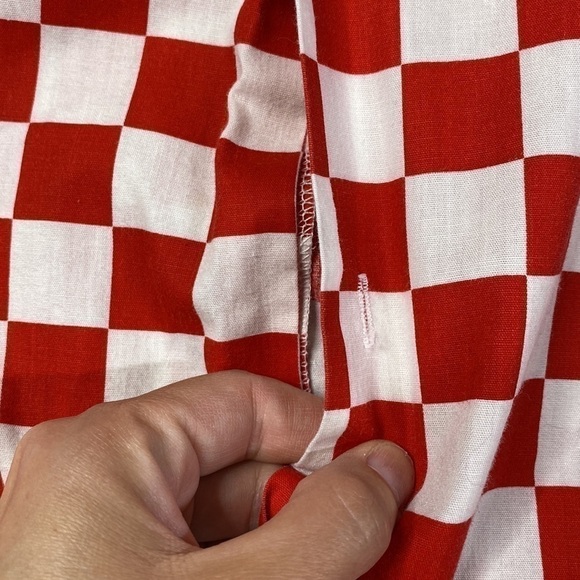 Vintage Christopher Scott Retro Red Check Short Sleeve Button Up Shirt Medium - Picture 7 of 9